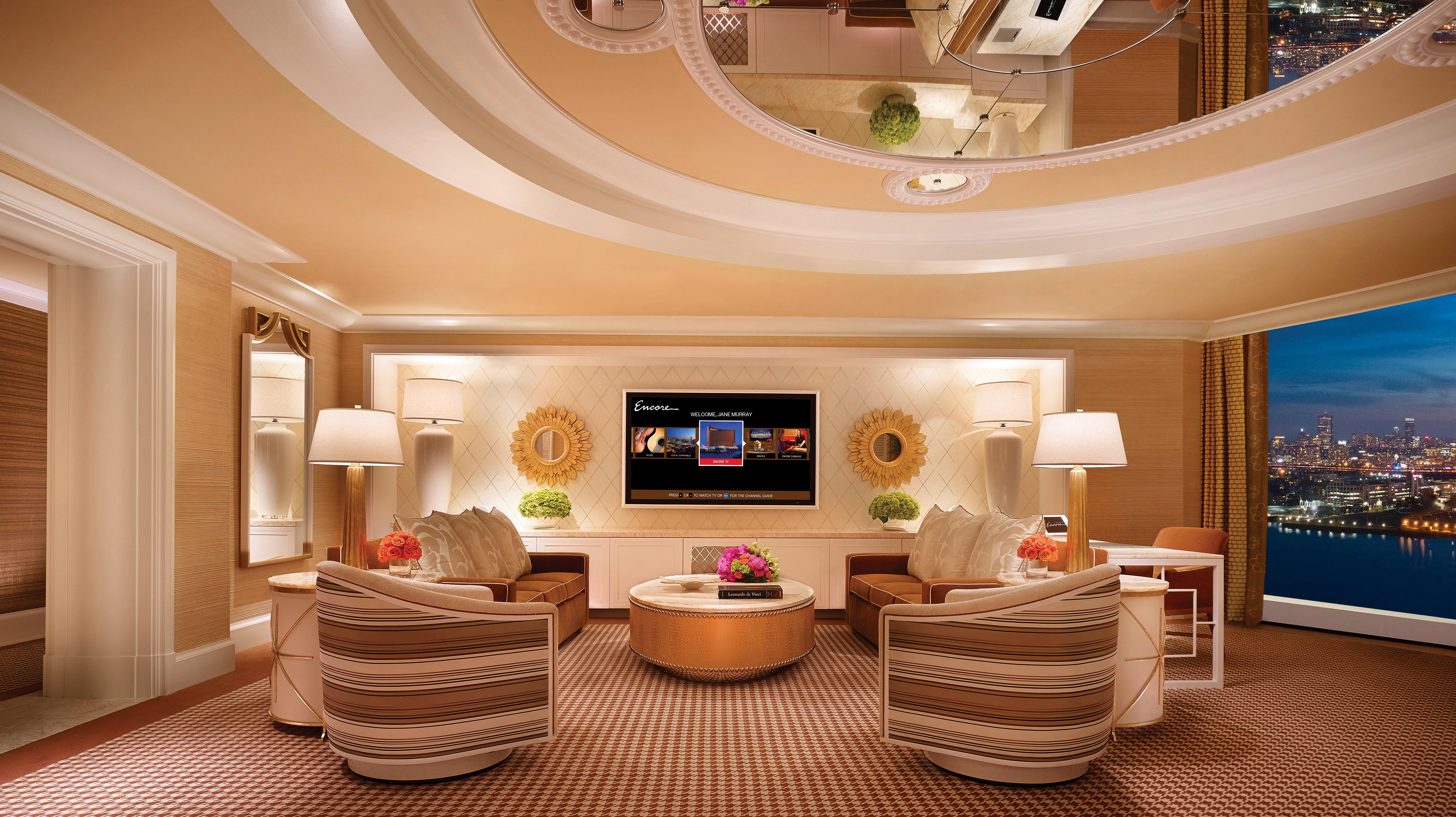 Encore Boston Harbor Everett Exterior foto The living room of a two-bedroom suite